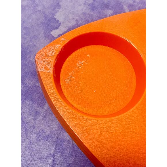 Set of 8 Vintage Retro WILPAK No. 1000 Orange Plastic Plate & Cup Holders - Picture 6 of 6